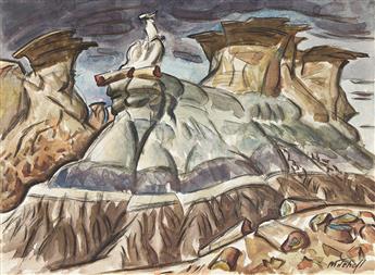 GLEN MITCHELL (1894 - 1972) i) Vulture Rock, Garden of the Gods, Colorado. ii)Study for Vulture Rock, (Pair).